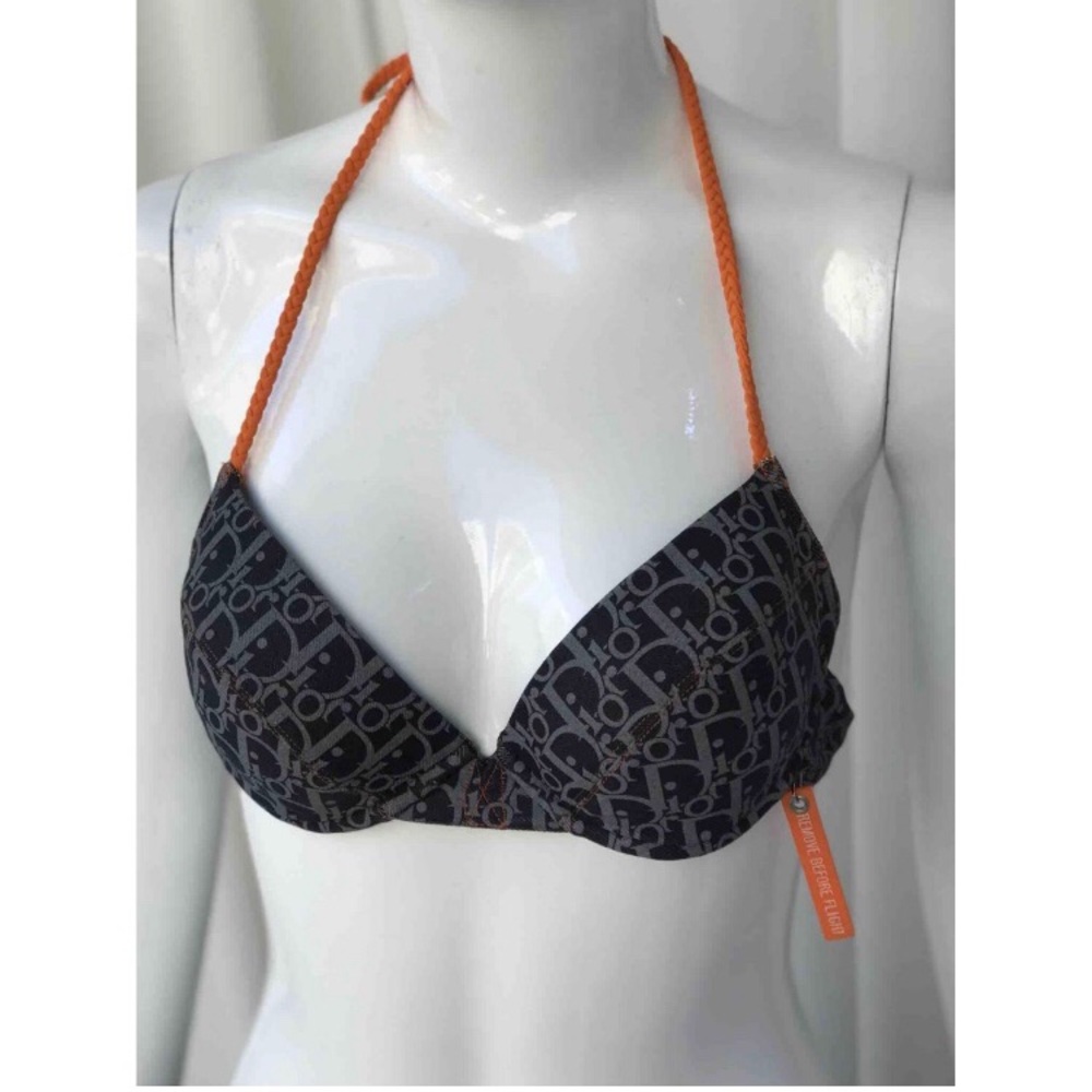 Christian Dior Denim Logo Bikini Top